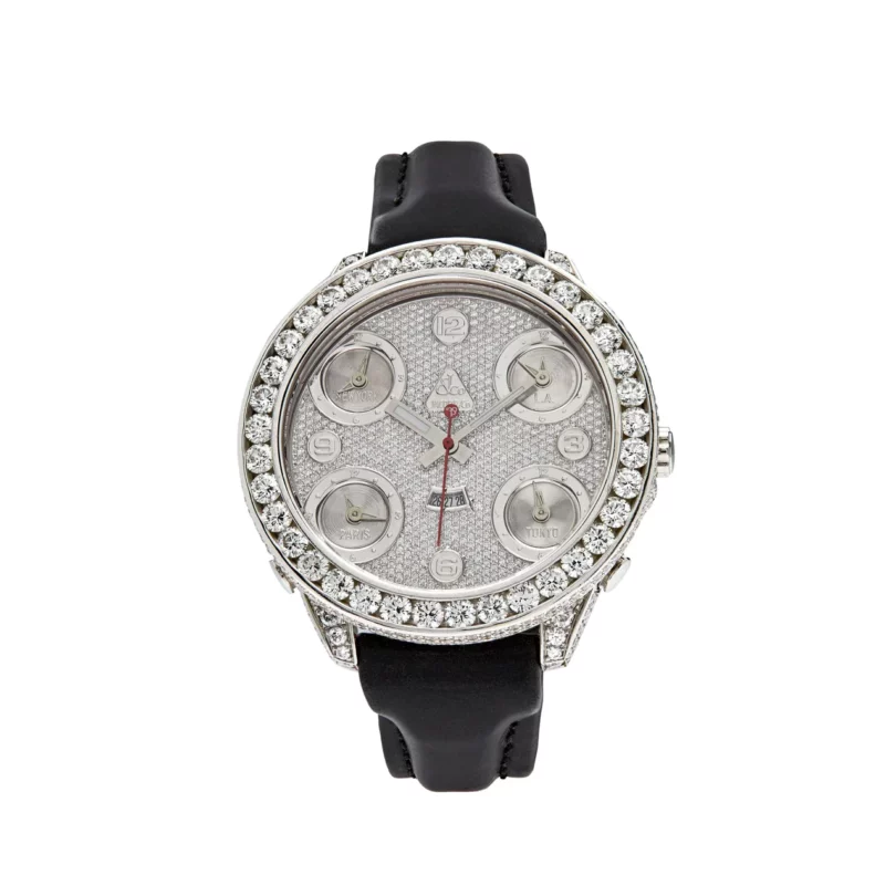 Jacob & Co. Five Time Zone 40mm Steel Diamond Watch JCM-30